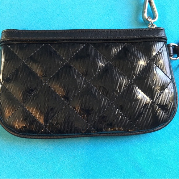 NWT Calvin Klein black fauxpatent leather wristlet - Picture 6 of 8